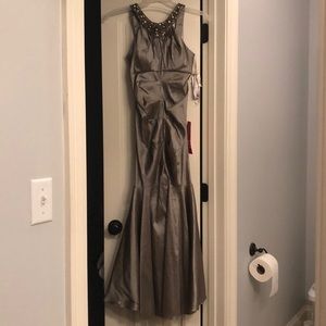 Taupe soirée dress